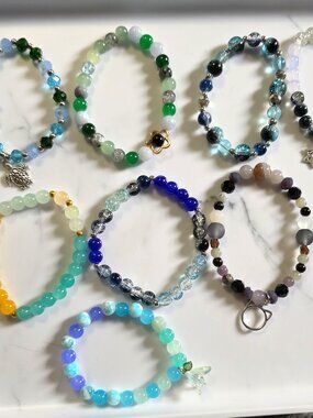 Multi-coloured Beaded Bracelet Lot